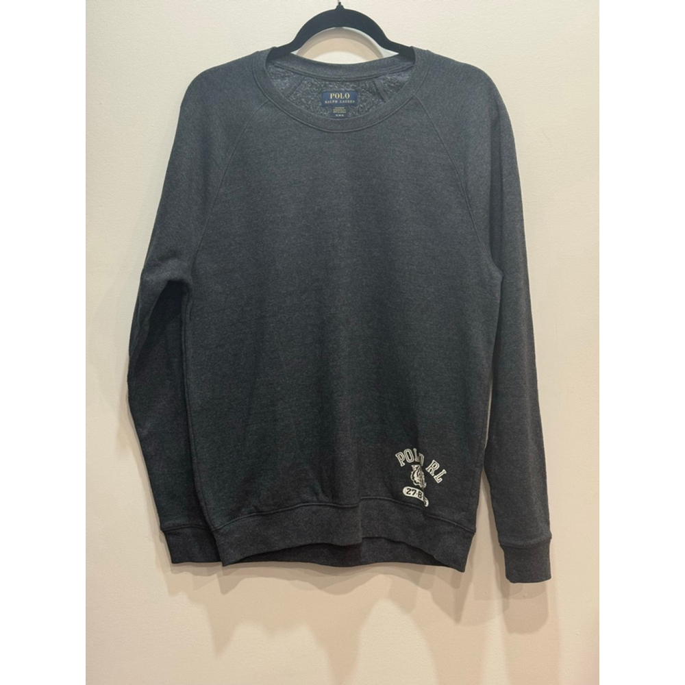 Polo Ralph Lauren Gray Tiger Sweatshirt M Crewneck Casual Preppy Varsity